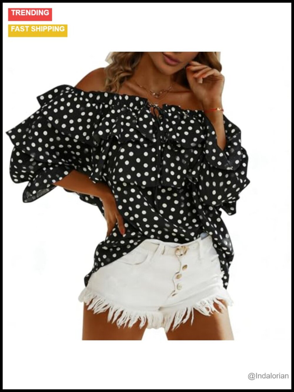 Off Shoulder Ruffle Blouse for Women Long Sleeve Dressy Casual Top